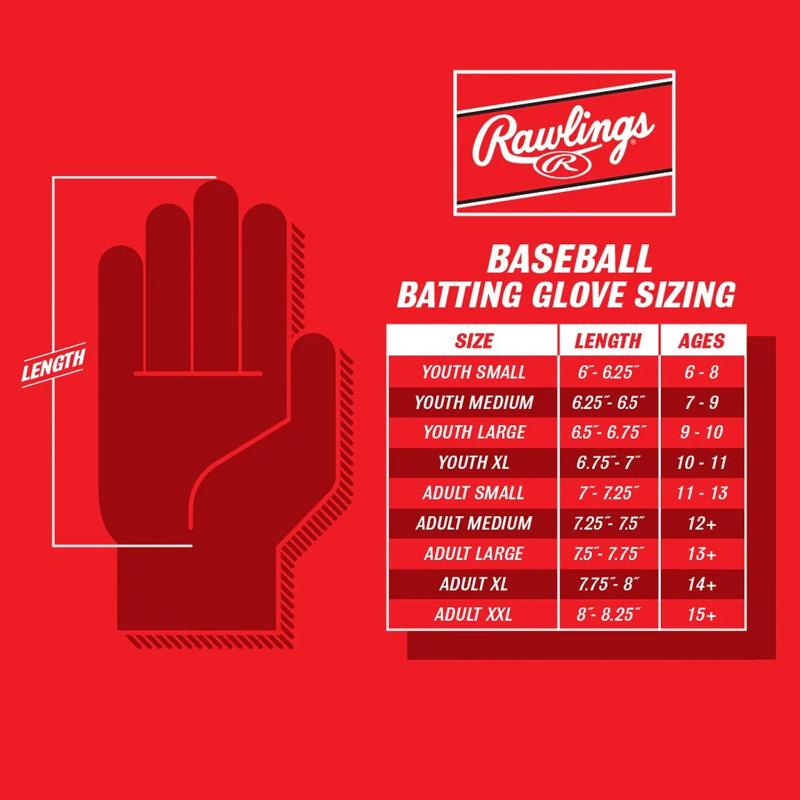 RAWLINGS S25 WORK HORSE BATTING GLOVES -